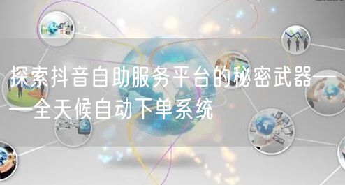 探索抖音自助服务平台的秘密武器——全天候自动下单系统