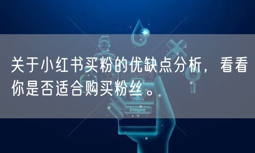 关于小红书买粉的优缺点分析，看看你是否适合购买粉丝。