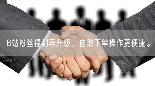 B站粉丝福利再升级，自助下单操作更便捷。