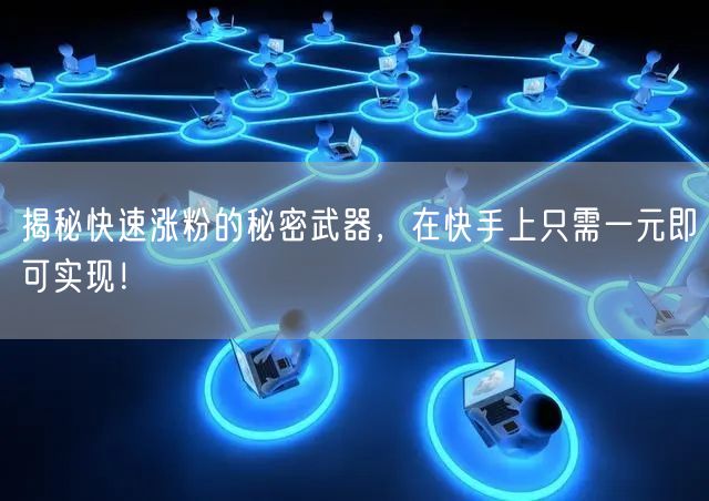 揭秘快速涨粉的秘密武器，在快手上只需一元即可实现！