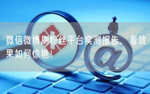 微信微博刷粉丝平台实测报告，看效果如何惊艳！