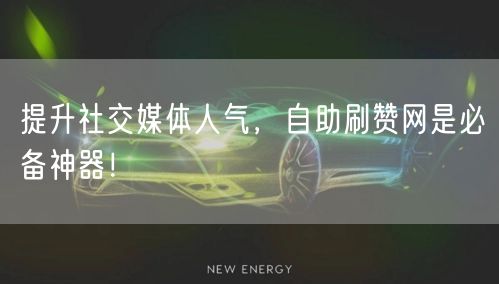 提升社交媒体人气，自助刷赞网是必备神器！