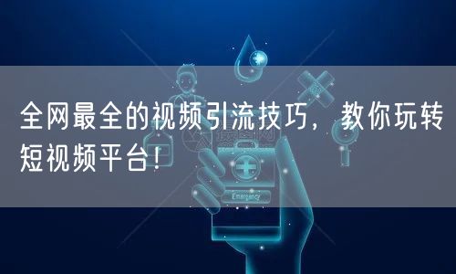 全网最全的视频引流技巧，教你玩转短视频平台！