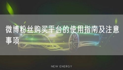 微博粉丝购买平台的使用指南及注意事项