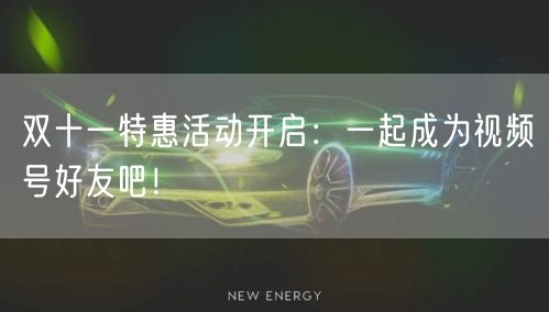 双十一特惠活动开启：一起成为视频号好友吧！