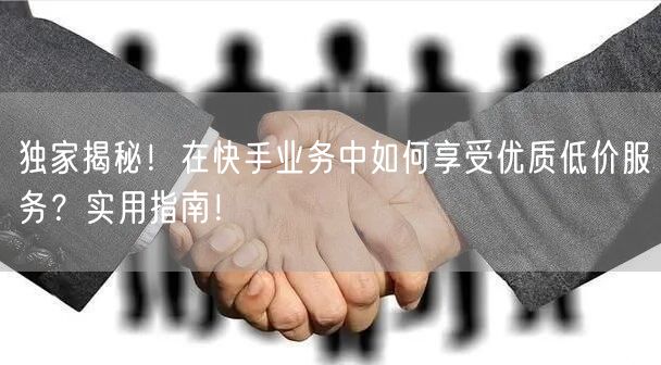 独家揭秘!在快手业务中如何享受优质低价服务?实用指南!